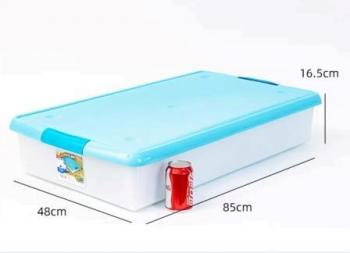3 969 р. Короб для хранения IRIS THIN BOX 85л, прозрачный-голубой  ug-850b  с доставкой в г. Керчь. Увеличить фотографию 6