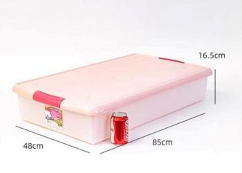 3 969 р. Короб для хранения IRIS THIN BOX 85л, прозрачный-розовый  ug-850p  с доставкой в г. Керчь. Увеличить фотографию 7
