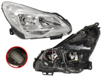 18 749 р. Фара OPEL CORSA 11-14 RH хром с электрокорректором                                                   DEPO 442-1169RMLDEM1  с доставкой в г. Керчь. Увеличить фотографию 1