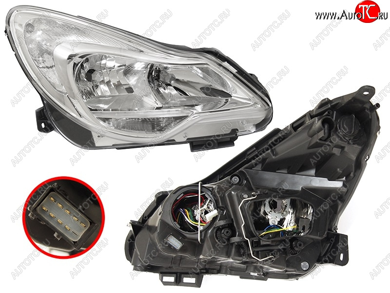 18 749 р. Фара OPEL CORSA 11-14 RH хром с электрокорректором                                                   DEPO 442-1169RMLDEM1  с доставкой в г. Керчь