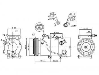 Компрессор кондиционера Kia Optima 10-21  Hyundai Grandeur 09-16 SAT ST-245-0024