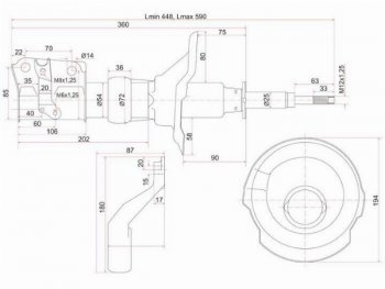Стойка передняя RH SAT Honda Stream 1 RN1,RN3  дорестайлинг (2000-2004) (болт D-14)