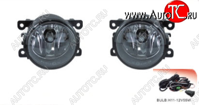 2 349 р. Противотуманные фары комплект (проводка, кнопка, пр-во Китай) BodyParts  Renault Megane  седан (2002-2006)  дорестайлинг  с доставкой в г. Керчь