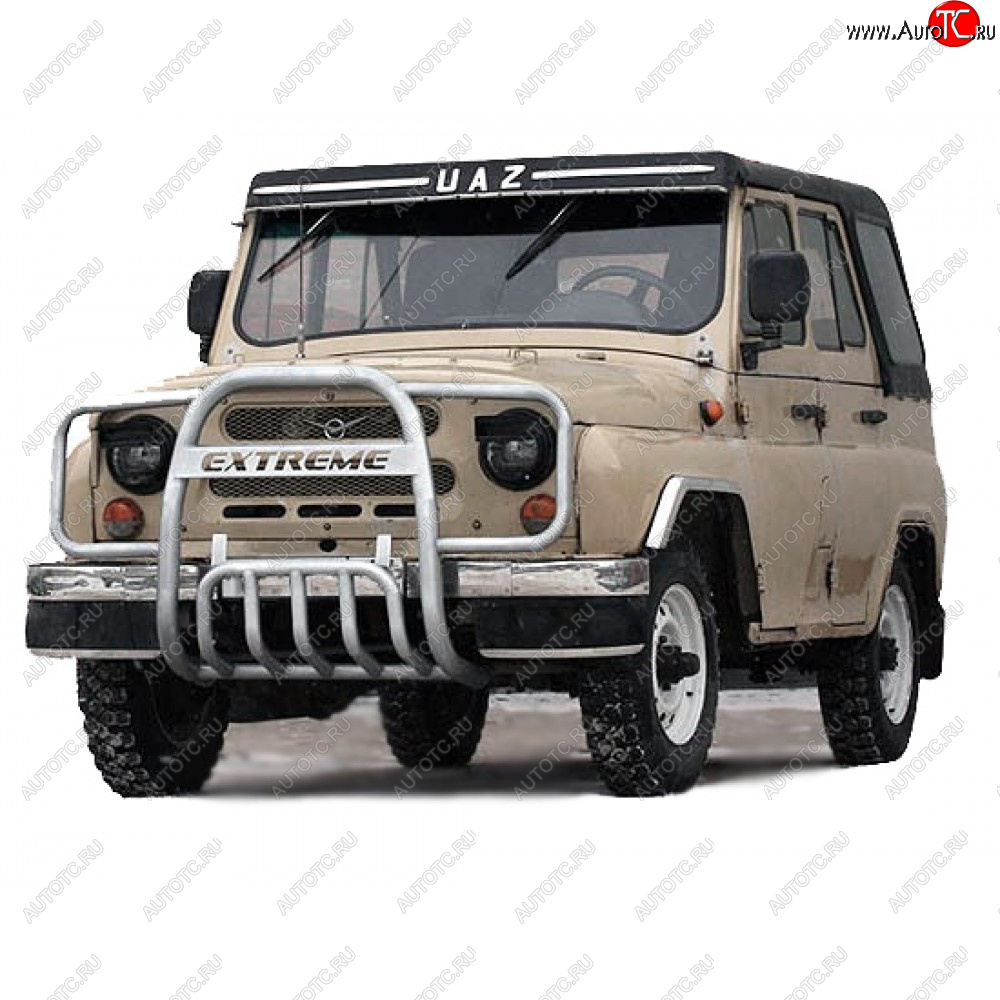 8 699 р. Защита переда с ушами, Техно Сфера  Уаз 315195 Хантер (2003-2025) (Белая)  с доставкой в г. Керчь