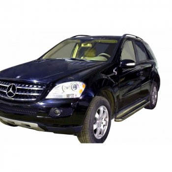 Защита порогов с алюминиевым листом d63.5, Техно Сфера Mercedes-Benz ML class ( W163,  W164,  W166) (1997-2015) дорестайлинг, рестайлинг