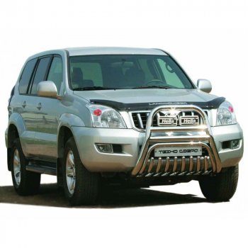  Передок с защитой двигателя нержавейка d63.5, Техно Сфера Toyota Land Cruiser Prado  J120 (2002-2009) (Нержавейка)