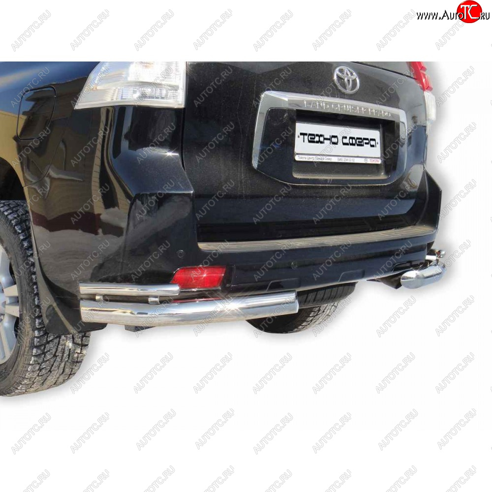 30 999 р. Защита заднего бампера нержавейка d76 (Уголки двойные), Техно Сфера  Toyota Land Cruiser Prado  J150 (2009-2025) дорестайлинг, 1-ый рестайлинг, 2-ой рестайлинг, 3-ий рестайлинг (нержавейка)  с доставкой в г. Керчь