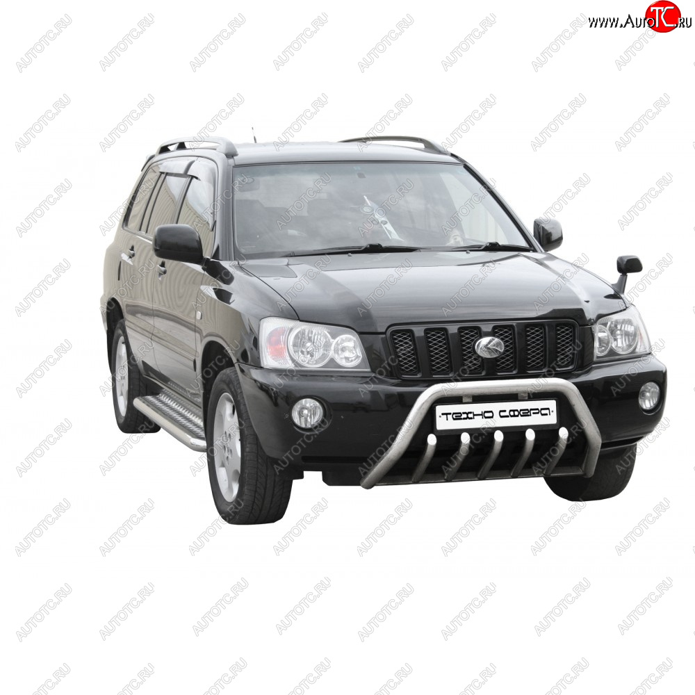 30 999 р. Защита порогов труба с проступью нержавейка d76, Техно сфера  Toyota Kluger  XU20 (2000-2003) дорестайлинг (Нержавейка)  с доставкой в г. Керчь