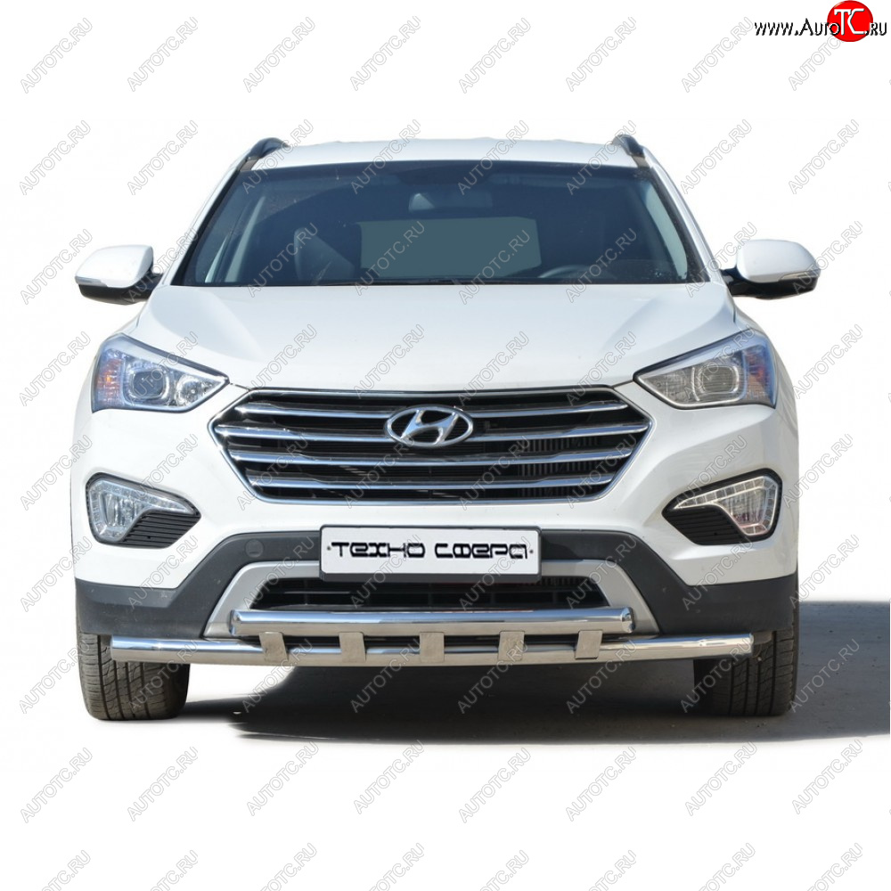 35 699 р. Защита переда труба двойная нержавейка d63.5, Техно Сфера  Hyundai Grand Santa Fe  1 DM (2013-2018) дорестайлинг, рестайлинг  с доставкой в г. Керчь