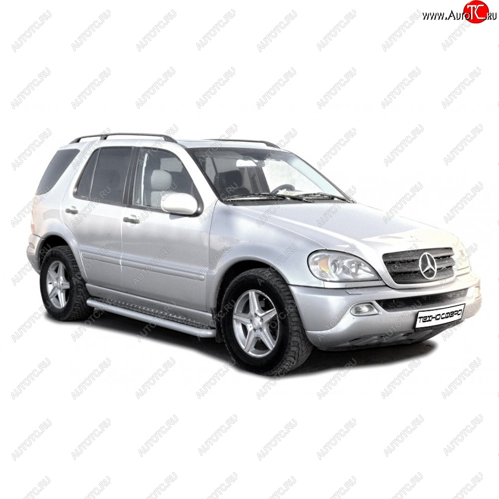 11 699 р. Защита порогов с алюминиевым листом d63.5, Техно Сфера  Mercedes-Benz ML class ( W163,  W164,  W166) (1997-2015) дорестайлинг, рестайлинг (Черный матовый)  с доставкой в г. Керчь