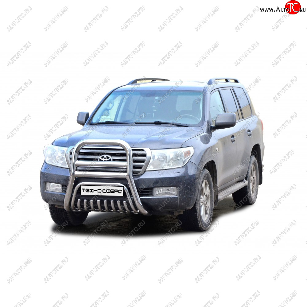 48 899 р. Передок с полимерным покрытием d63.5, Техно Сфера  Toyota Land Cruiser  200 (2007-2021) дорестайлинг, 1-ый рестайлинг, 2-ой рестайлинг (Черный матовый)  с доставкой в г. Керчь