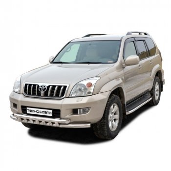 Защита переда труба двойная с полимерным покрытием d63,5, Техно Сфера Toyota Land Cruiser Prado  J120 (2002-2009)