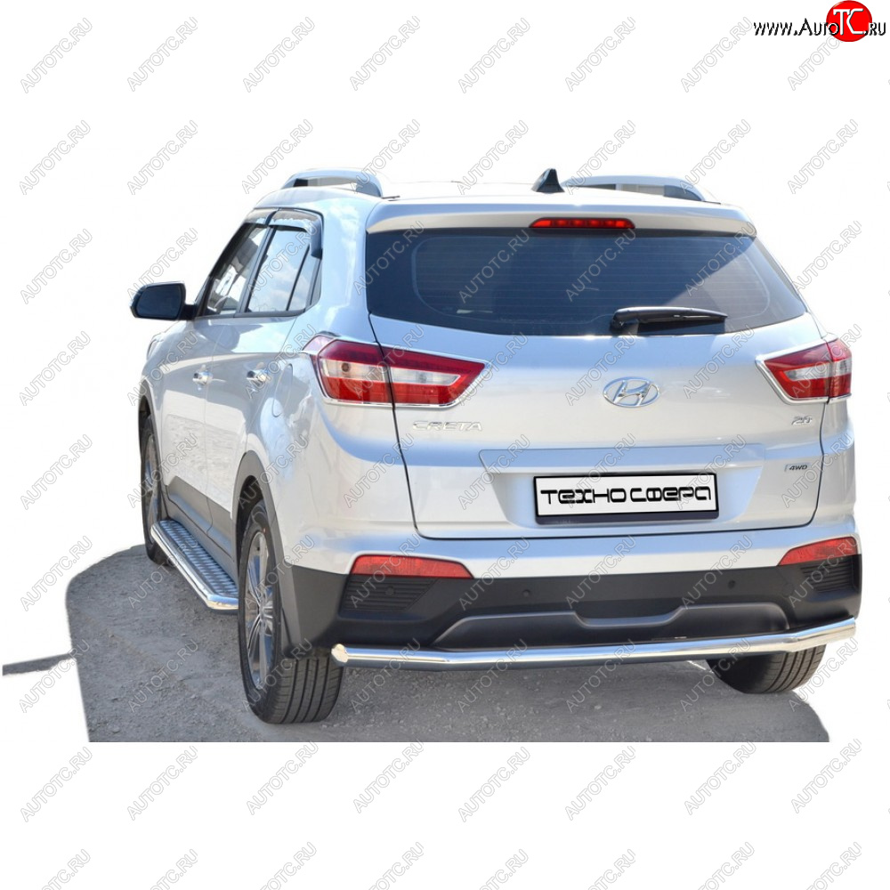 28 899 р. Защита порогов с алюминиевым листом нержавейка d63,5, Техно Сфера  Hyundai Creta ( GS,  SU) (2015-2022) дорестайлинг, рестайлинг  с доставкой в г. Керчь