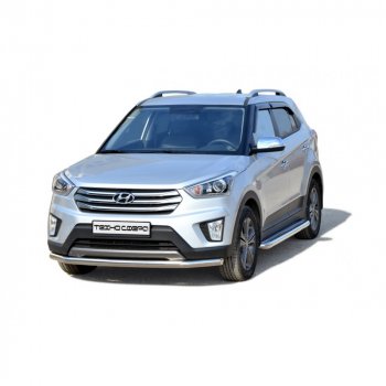 Защита переда труба нержавейка d63.5, Техно Сфера Hyundai Creta ( GS,  SU) (2015-2022) дорестайлинг, рестайлинг (Нержавейка)