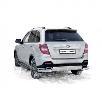 Защита порогов с алюминиевым листом нержавейка d63.5, Техно Сфера Lifan X60 (2011-2025) дорестайлинг, 1-ый рестайлинг, 2-ой рестайлинг