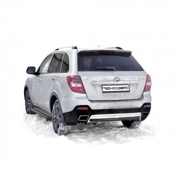 Защита заднего бампера нержавейка d63.5 (труба), Техно Сфера Lifan X60 (2011-2025) дорестайлинг, 1-ый рестайлинг, 2-ой рестайлинг (нержавейка)