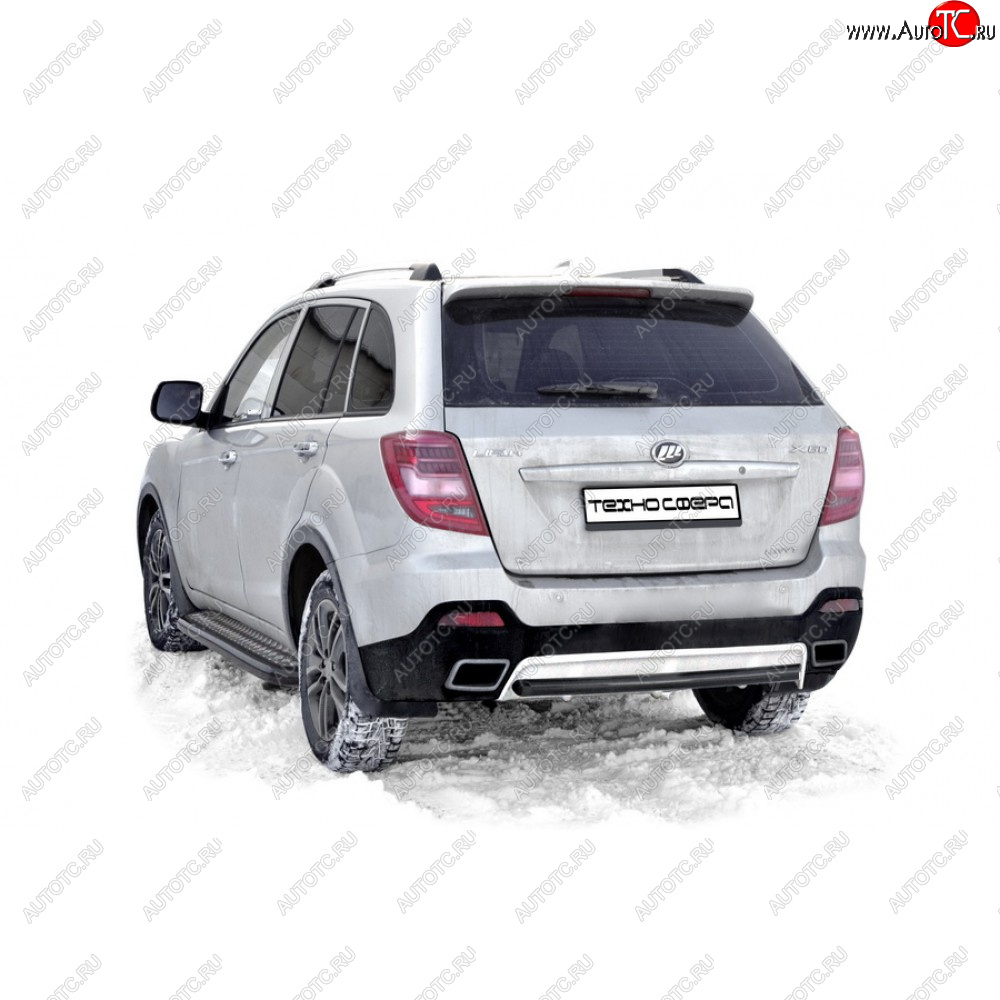 24 499 р. Защита заднего бампера нержавейка d63.5 (труба), Техно Сфера  Lifan X60 (2011-2025) дорестайлинг, 1-ый рестайлинг, 2-ой рестайлинг (нержавейка)  с доставкой в г. Керчь