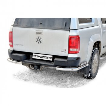 Защита заднего бампера нержавейка d63,5 (уголки двойные),Техно Сфера Volkswagen Amarok (2009-2022) дорестайлинг, рестайлинг (нержавейка)