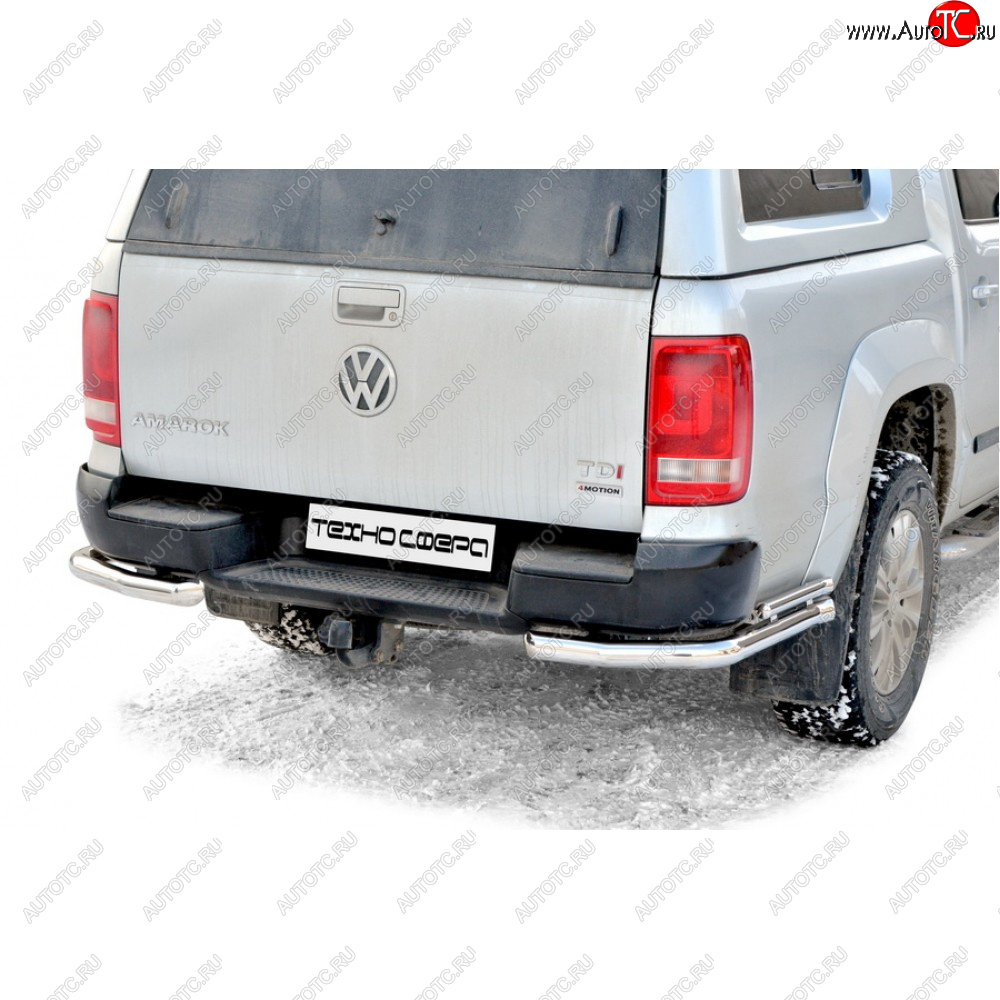 10 899 р. Защита заднего бампера d63.5 (уголки двойные), Техно Сфера  Volkswagen Amarok (2009-2022) дорестайлинг, рестайлинг  с доставкой в г. Керчь