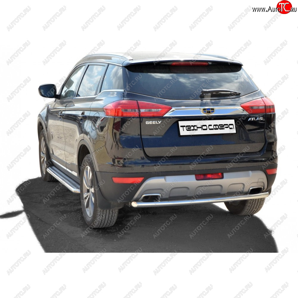 27 899 р. Защита заднего бампера нержавейка d51 (труба), Техно Сфера  Geely Atlas  NL3 (2016-2022) (нержавейка)  с доставкой в г. Керчь