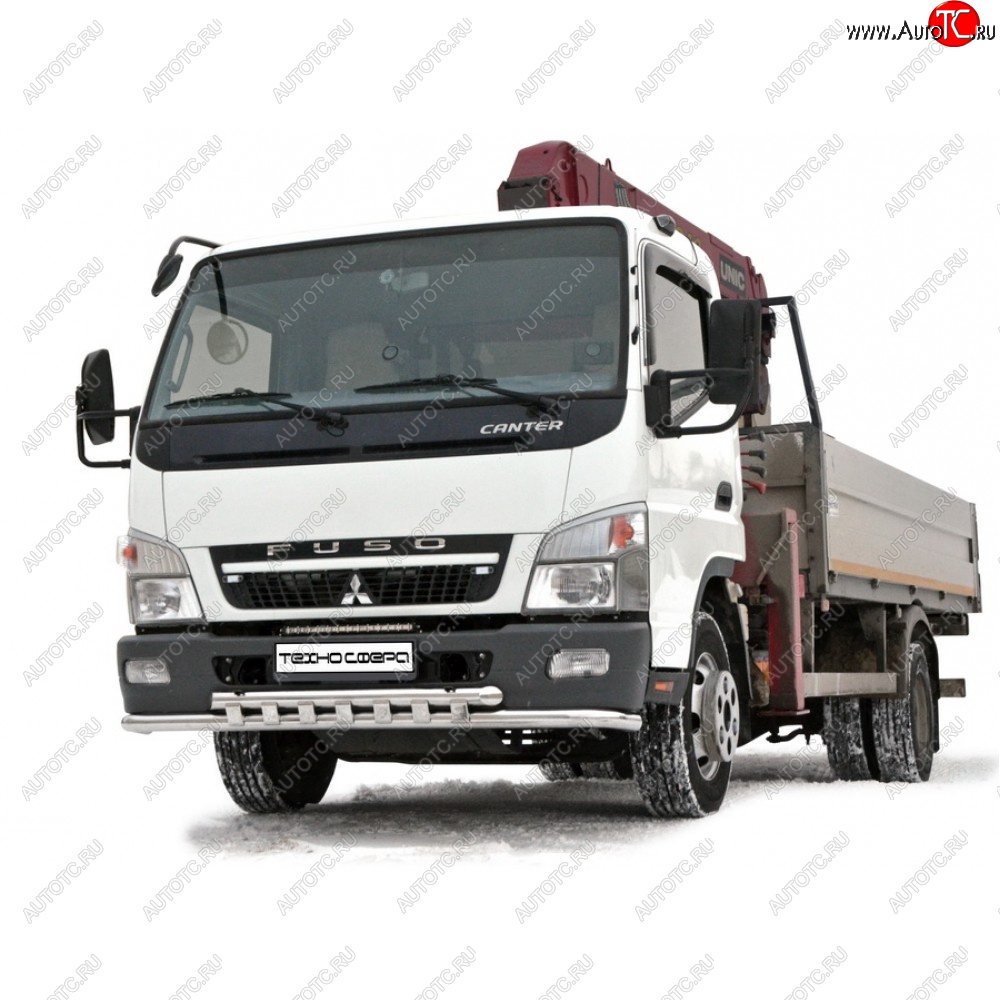 37 799 р. Защита переднего бампера труба двойная нержавейка, Техно Сфера  Mitsubishi Fuso Canter (1984-2025) (Нержавейка)  с доставкой в г. Керчь