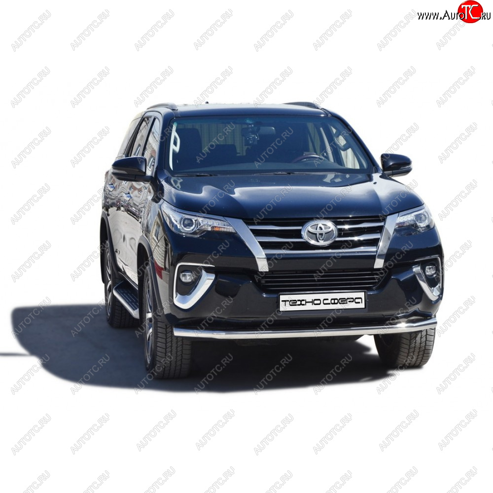 32 999 р. Защита переда труба нержавейка d63.5, Техно сфера  Toyota Fortuner ( AN50/AN60,  AN160) (2004-2025) дорестайлинг, 1-ый рестайлинг, 2-ой рестайлинг, рестайлинг (Нержавейка)  с доставкой в г. Керчь