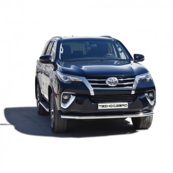 Защита переда труба с полимерным покрытием d63.5, Техно сфера Toyota Fortuner ( AN50/AN60,  AN160) (2004-2025) дорестайлинг, 1-ый рестайлинг, 2-ой рестайлинг, рестайлинг