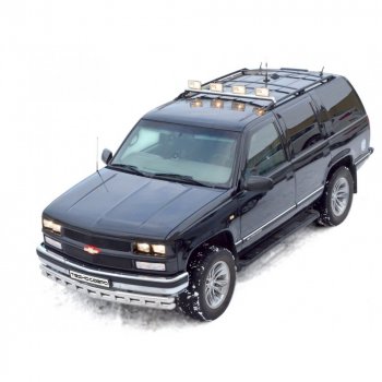 Защита переда труба двойная с полимерным покрытием d63,5, Техно Сфера Chevrolet Tahoe ( GMT410,  GMT400,  GMT800,  GMT900,  K2UC,  GMT T1XX) (1995-2022) 3 дв, 5 дв.,  