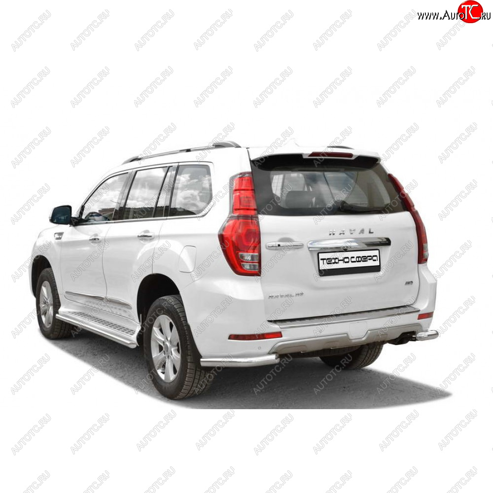 8 499 р. Защита порогов труба с полимерным покрытием d40, Техно Сфера  Haval H9 (2015-2021) дорестайлинг, 1-ый рестайлинг, 2-ой рестайлинг (Черный глянец)  с доставкой в г. Керчь