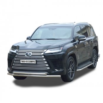 Защита переда труба двойная с полимерным покрытием d63, d51, Техно Сфера Lexus LX600  J310 (2021-2022)