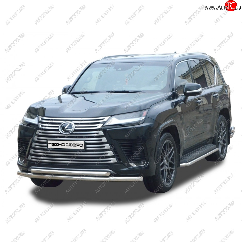 41 999 р. Защита переда труба двойная нержавейка d63, d51, Техно Сфера  Lexus LX600  J310 (2021-2022) (Нержавейка)  с доставкой в г. Керчь