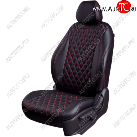 12 499 р. Комплект чехлов для сидений (РЗСиС 60/40 без подлок., 3Г, орегон) Lord Autofashion БАЙРОН  Chery Tiggo 5  (T21) (2017-2020) рестайлинг (черный, вставка черная, строчка красная)  с доставкой в г. Керчь