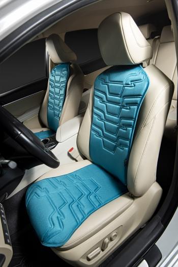 2 599 р. Накидка на сиденье (1 место Афины) ЛЮКС ст ФОРТ Lord Autofashion   (бирюзовый, строчка темно-бирюзовая)  с доставкой в г. Керчь. Увеличить фотографию 2