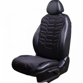 Накидка на сиденье (1 место Афины) ЛЮКС ст ФОРТ Lord Autofashion  (черный, строчка черная)