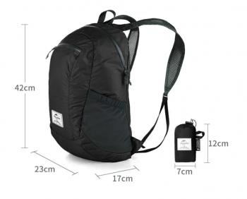 1 619 р. Рюкзак Naturehike 18L, черный  nh17a012-b-b  с доставкой в г. Керчь. Увеличить фотографию 2