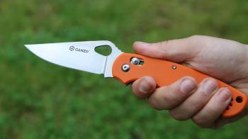 3 379 р. Нож складной GANZO с клипсой, длина клинка 87 мм, сталь 440С, оранжевый  g729-or  с доставкой в г. Керчь. Увеличить фотографию 9