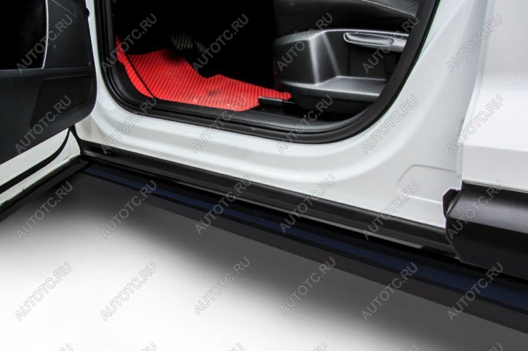 9 349 р. Защита порогов d57 (2WD) Slitkoff Haval Jolion дорестайлинг (2020-2024) (Сталь с полимерным покрытием в цвет черные)  с доставкой в г. Керчь