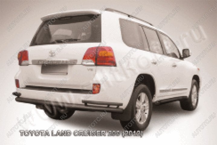 11 999 р. Защита заднего бампера уголки двойные d76+d42 Slitkoff  Toyota Land Cruiser  200 (2012-2015) 1-ый рестайлинг (  Сталь с полимерным покрытием в цвет черный)  с доставкой в г. Керчь