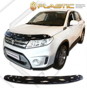 2 159 р. Дефлектор капота (рынок Японии) CA-Plastic Suzuki Escudo YEA1S,YD21S,YE21S дорестайлинг (2015-2018) (серия Сlassic черный, без надписи)  с доставкой в г. Керчь. Увеличить фотографию 2