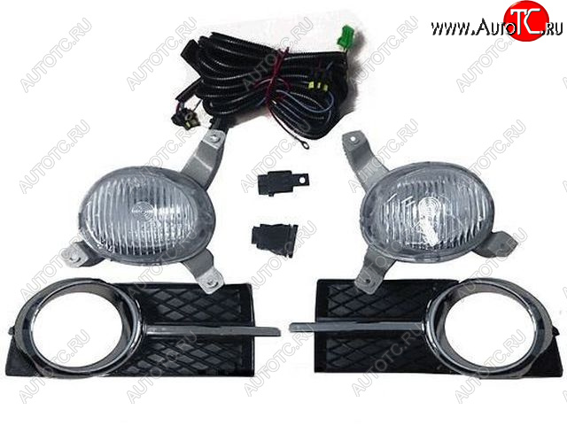 3 199 р. Противотуманная фары (левая/правая) DEPO Chevrolet Aveo T250 хэтчбек 5 дв рестайлинг (2006-2011) (+проводка, +решетка бампера хром)  с доставкой в г. Керчь