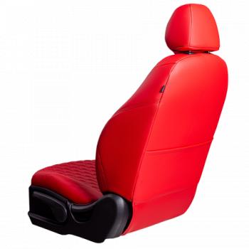 13 399 р. Комплект чехлов для сидений (РЗСиС 40/60 3ГОрегон) БАЙРОН Lord Autofashion  KIA Ceed  2 JD (2012-2018) дорестайлинг универсал, дорестайлинг, хэтчбэк, рестайлинг универсал, рестайлинг, хэтчбэк (красный, вставка красная, строчка красная)  с доставкой в г. Керчь. Увеличить фотографию 3
