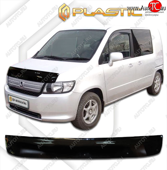 1 999 р. Дефлектор капота CA-Plastic Honda Spike (2006-2025) (Classic черный, с надписью)  с доставкой в г. Керчь