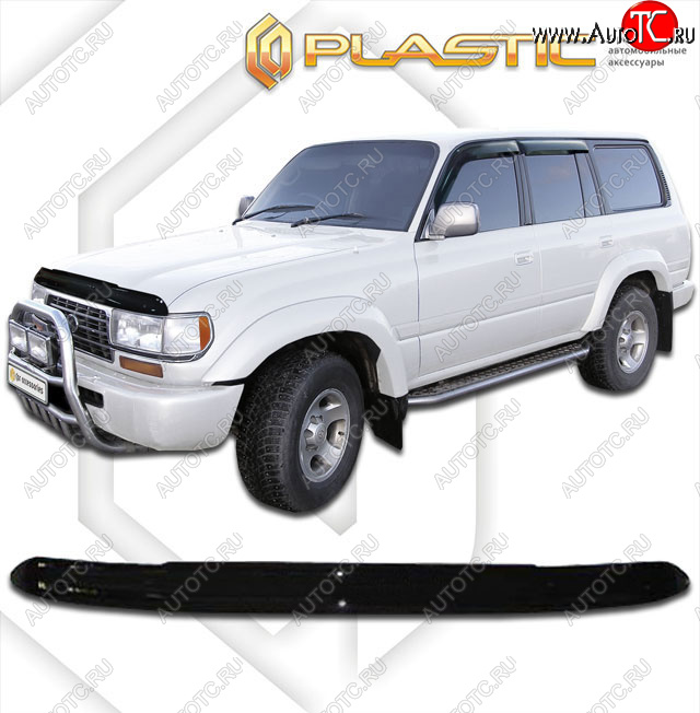 1 999 р. Дефлектор капота CA-Plastic Lexus LX450 J80 (1995-1997) (Classic черный, с надписью)  с доставкой в г. Керчь