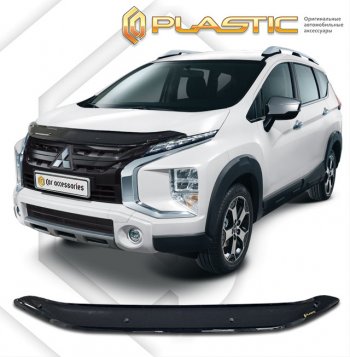 1 839 р. Дефлектор капота (рынок Юго-Восточной Азии) CA-Plastic  Mitsubishi Xpander Cross  NC1W (2022-2025) минивэн рестайлинг (серия Classic черный)  с доставкой в г. Керчь. Увеличить фотографию 2