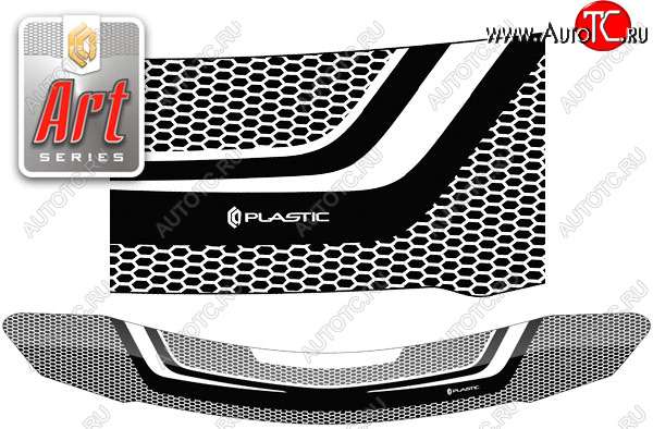2 079 р. Дефлектор капота CA-Plastic  Mazda Demio  3 DE (2007-2014) дорестайлинг, рестайлинг (Серия Art графит)  с доставкой в г. Керчь
