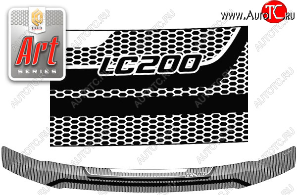 2 199 р. Дефлектор капота CA-Plastic  Toyota Land Cruiser  200 (2012-2015) 1-ый рестайлинг (Серия Art графит)  с доставкой в г. Керчь