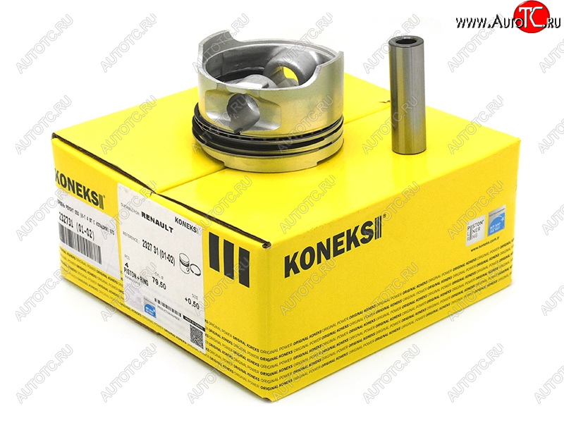 13 399 р. Поршень ремонт 050 (к-т 4 шт с кольцами)  12 -34 цилиндр  RENAULT LOGANMEGANECLIO K7M 746 K7M 71 KONEKS 232731-01-02  с доставкой в г. Керчь