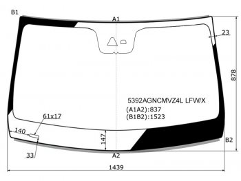 10 799 р. Стекло лобовое (Камера Датчик дождя Молдинг) Mercedes-Benz E-Class 20-23 XYG 5392AGNCMVZ4L LFW/X  с доставкой в г. Керчь. Увеличить фотографию 2