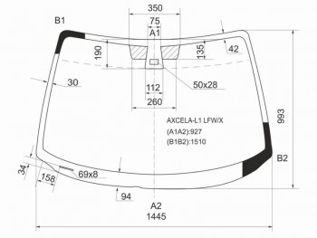 9 949 р. Стекло лобовое (Датчик дождя) Mazda 3 03-09 XYG AXCELA-L1 LFW/X  с доставкой в г. Керчь. Увеличить фотографию 1