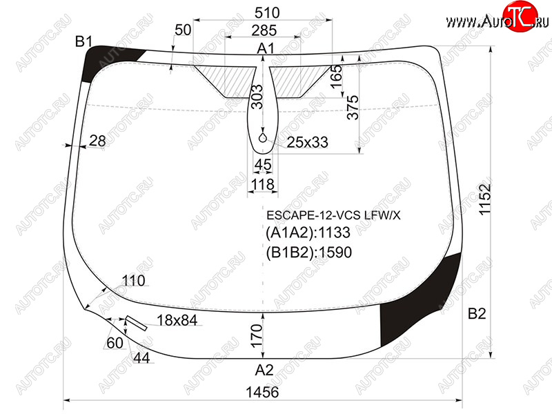 9 999 р. Стекло лобовое (Датчик дождя) Ford Kuga 13-19  Escape 12-19 XYG ESCAPE-12-VCS LFW/X  с доставкой в г. Керчь